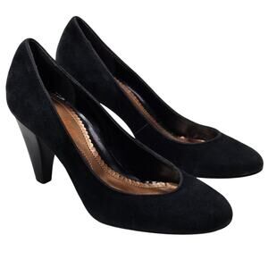 Gabriella Rocha Black Suede Round Toe High Heel Pumps Size 5.5 Brazil